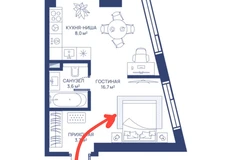 🤓Снимай пальто и ботинки — ложись.   Совмещенные спальня и прихожая в новом ЖК Свет от Лебедева