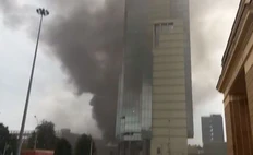 Стало понятно что горит на Семеновской. Это ТЦ Семеновский пассаж.