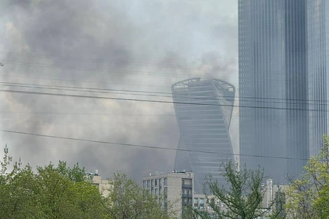 🔥Горит Москва Сити. Предположительно Афи Молл.2